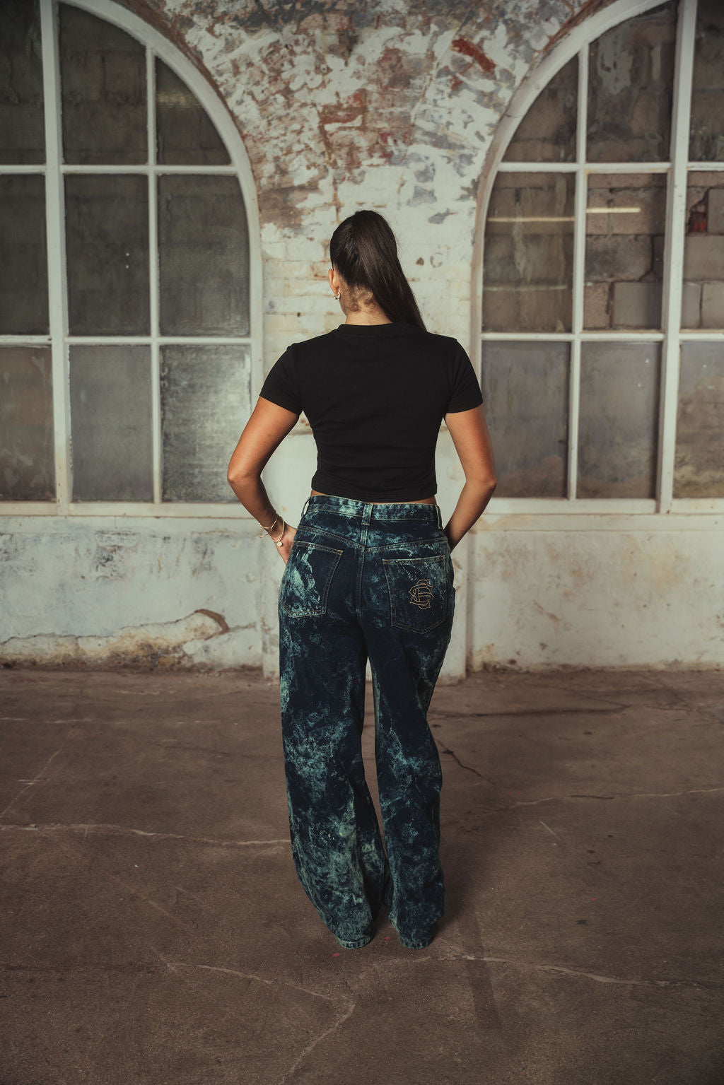 Embry Denim Jeans Acid Washed Blue