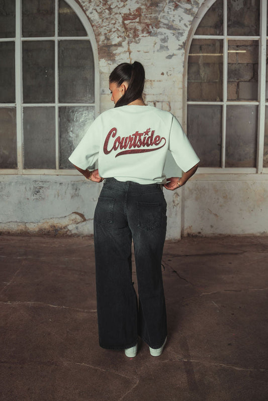 Mistie Mesh Baseball Top White