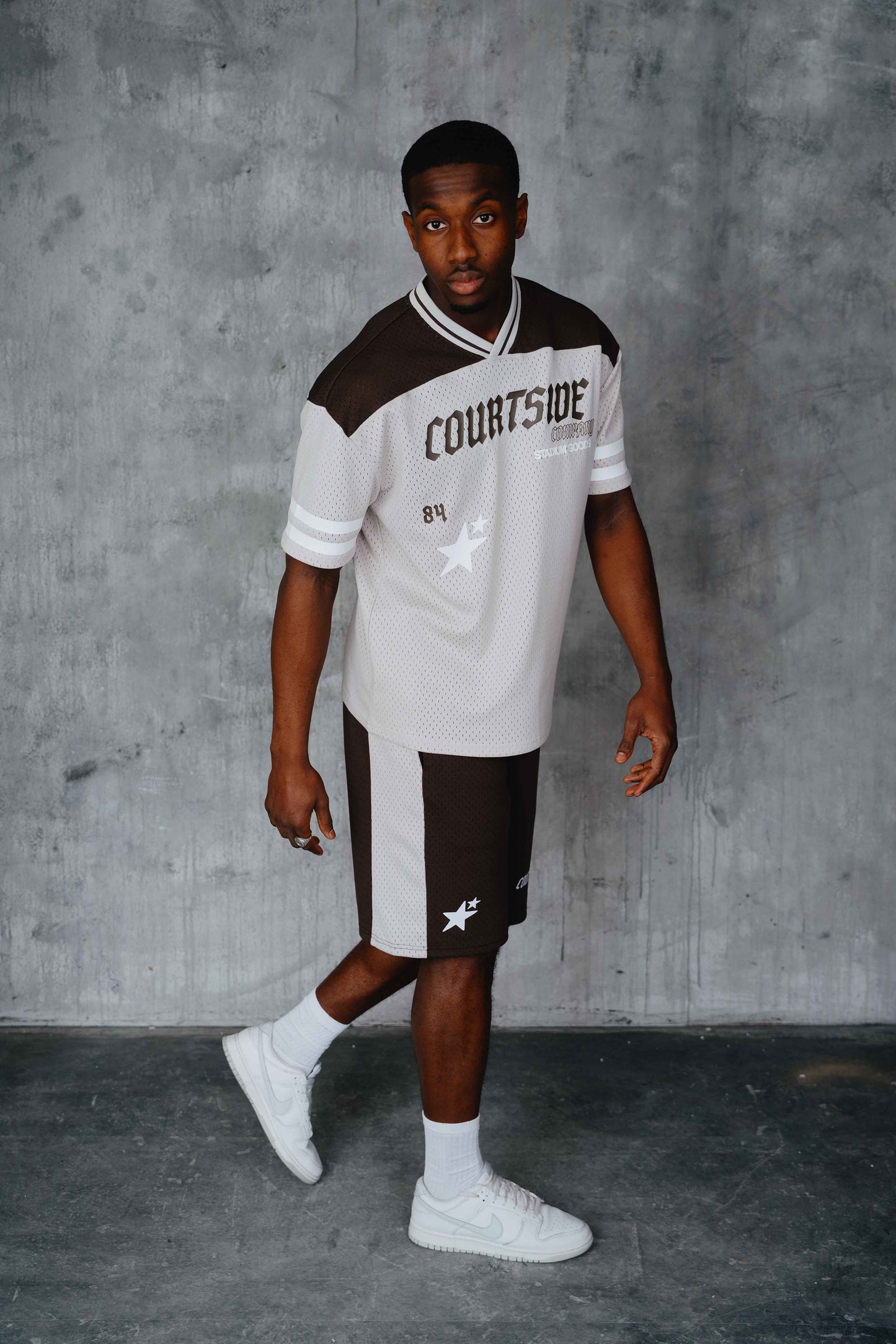 Stanford Mesh Tee Grey/Brown