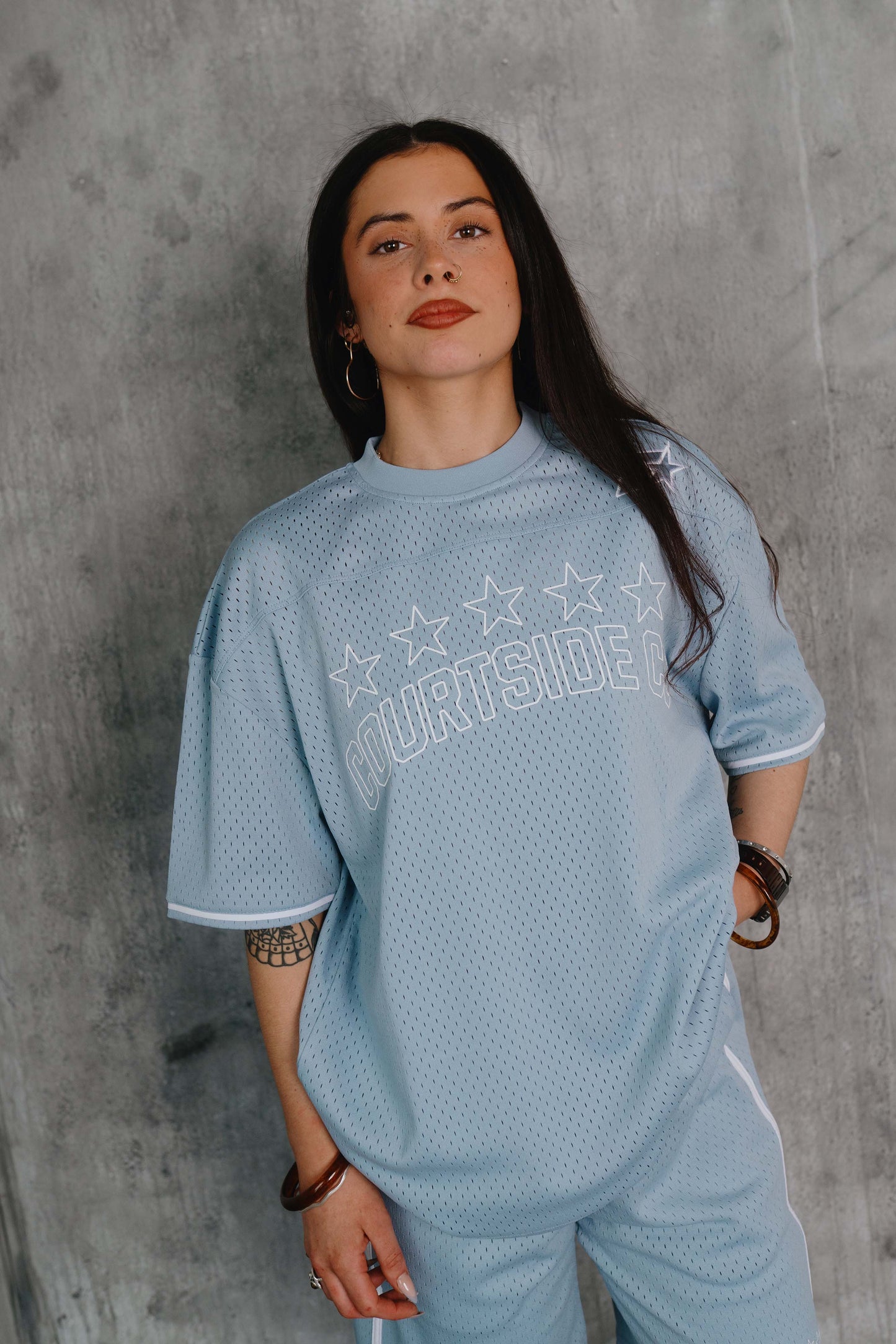 Blake Mesh Tee Blue