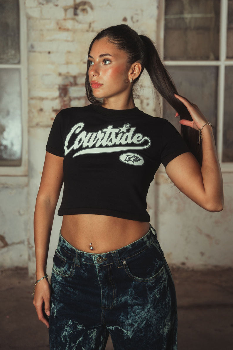 Candice Cropped T-shirt Black