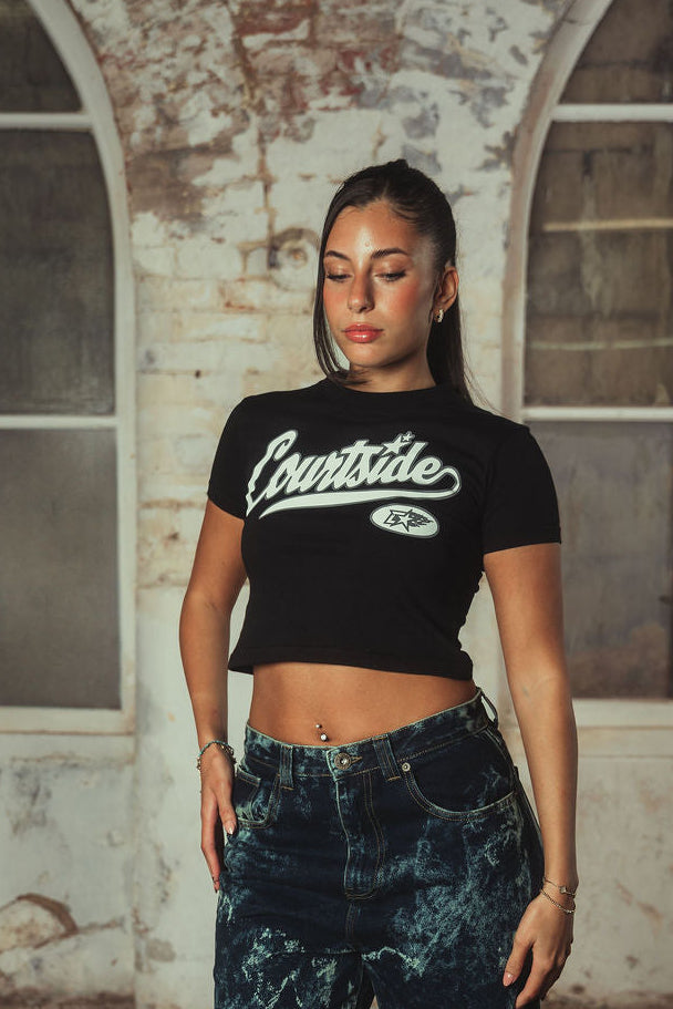 Candice Cropped T-shirt Black