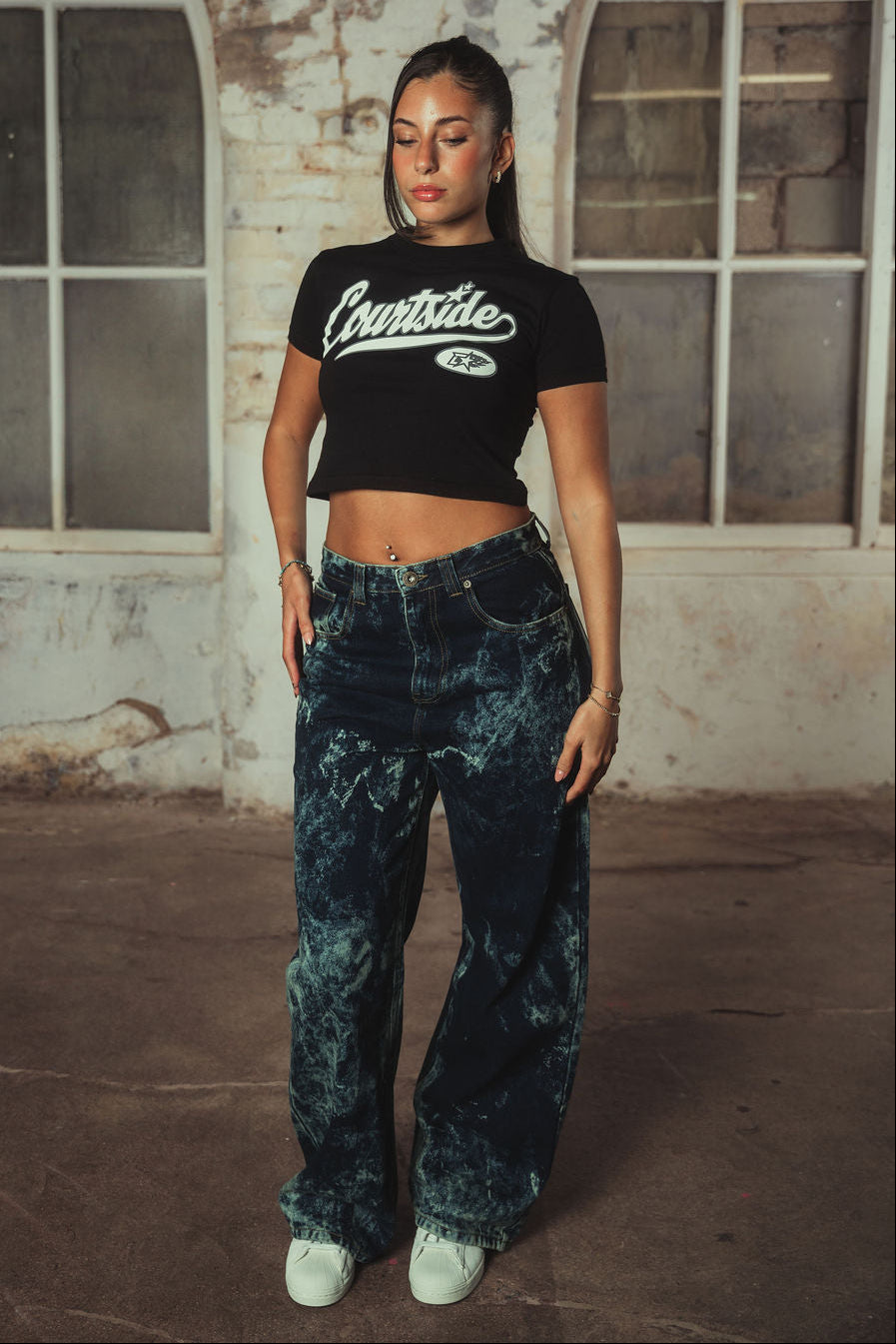 Embry Denim Jeans Acid Washed Blue