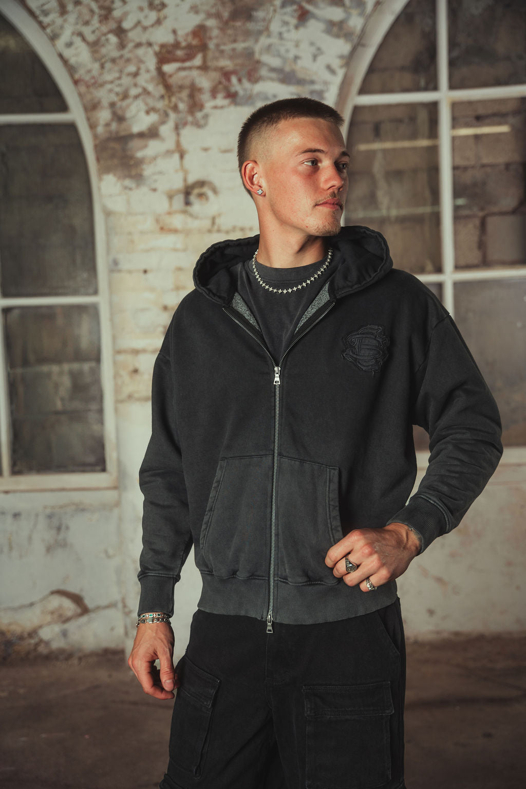 Payne Washed Hoodie Black