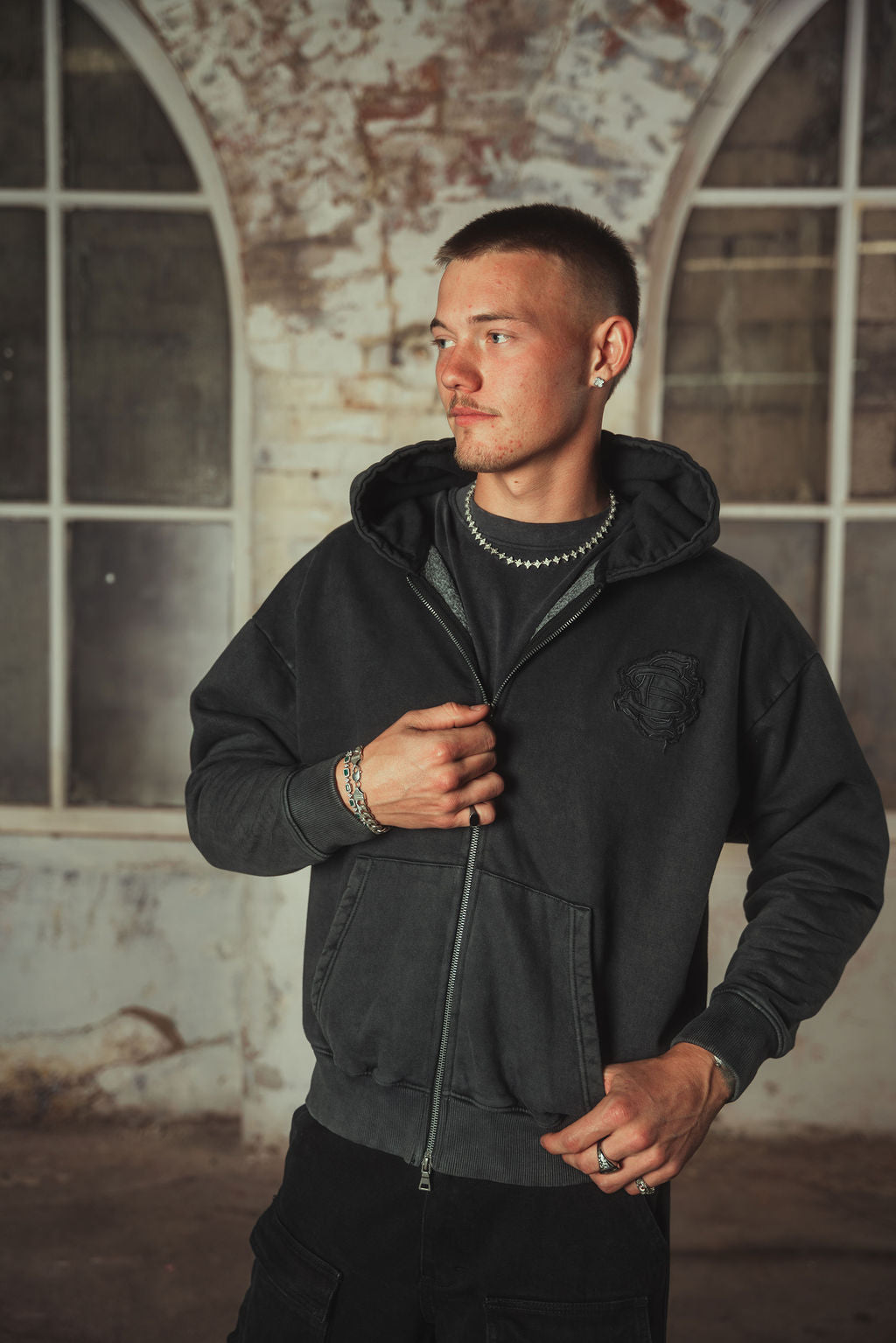 Payne Washed Hoodie Black