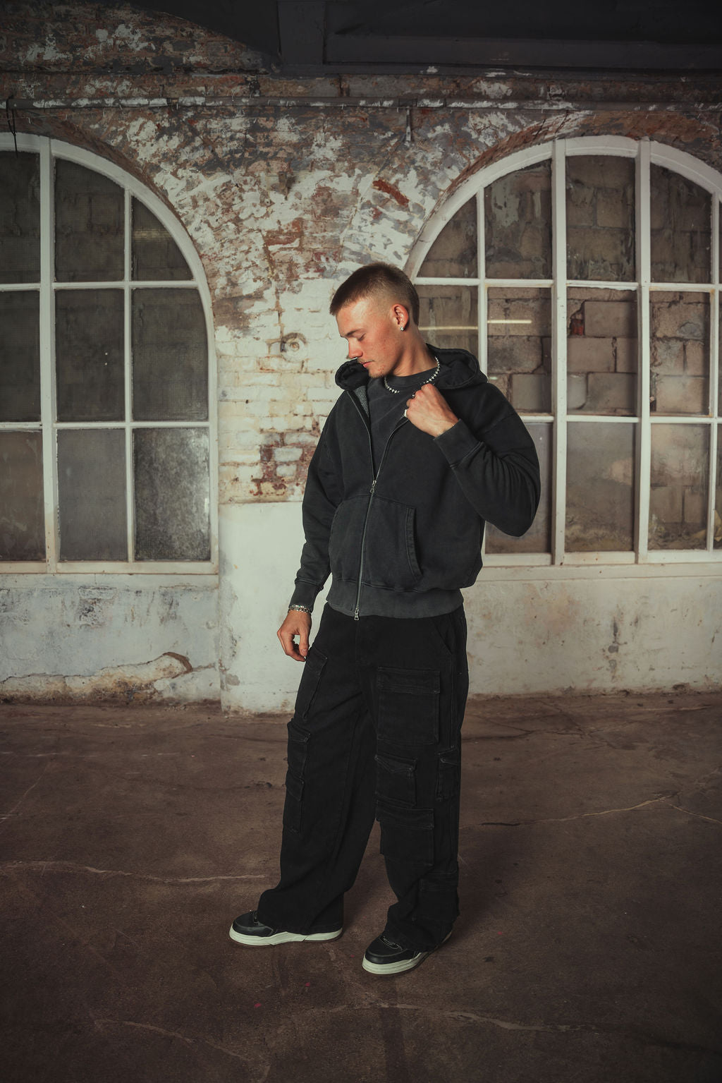 Payne Washed Hoodie Black