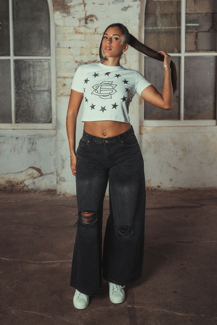 Sabrina Cropped T-shirt White