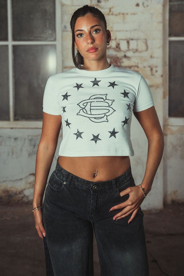 Sabrina Cropped T-shirt White