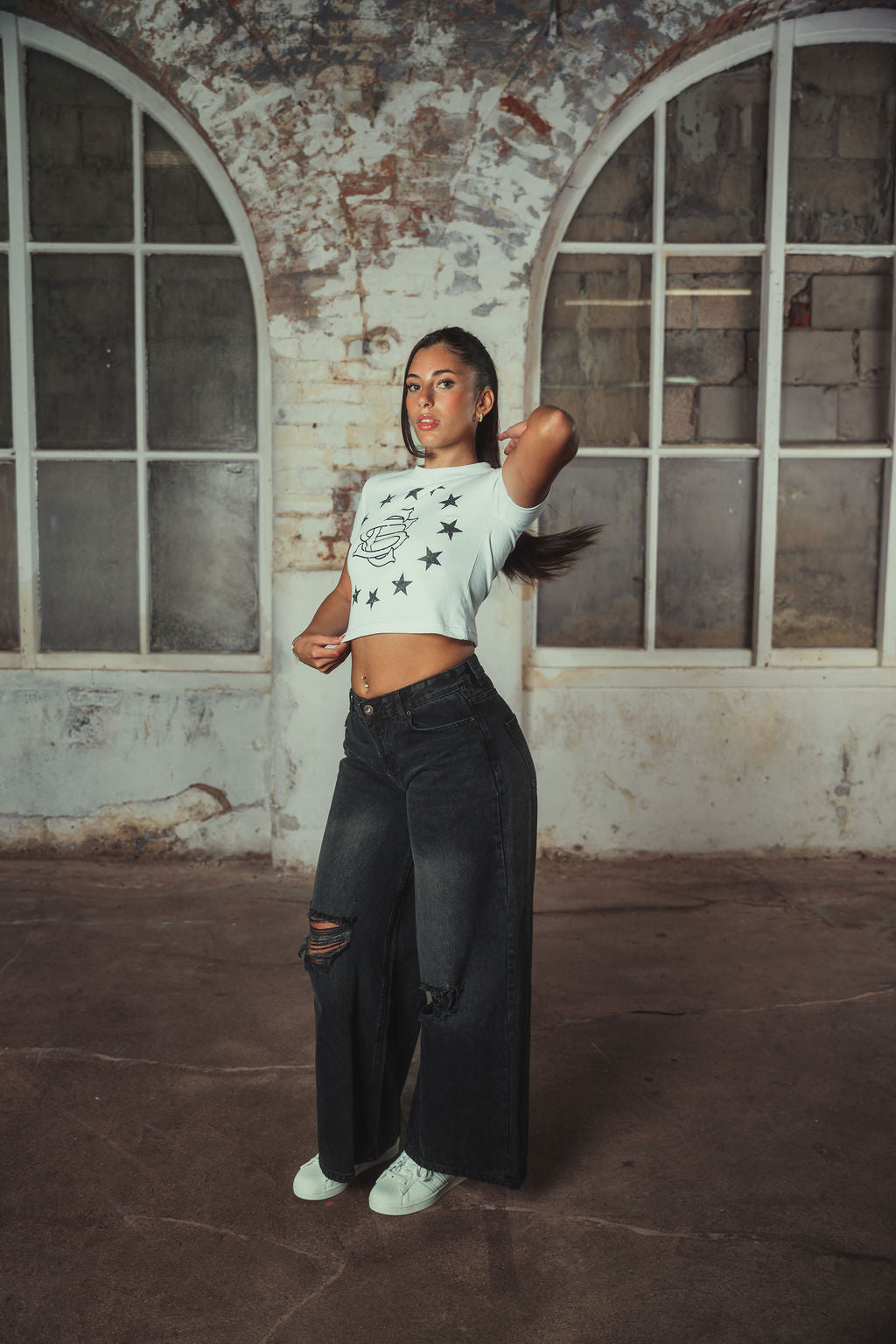 Sabrina Cropped T-shirt White