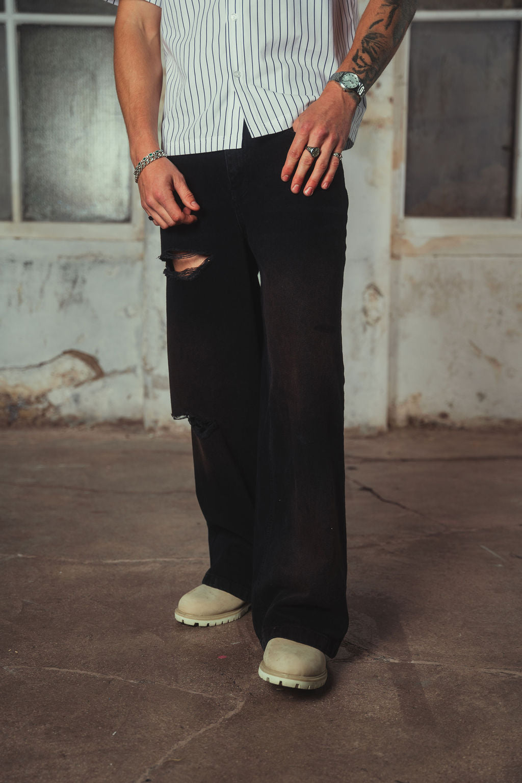 Wade Denim Ripped Jeans Black