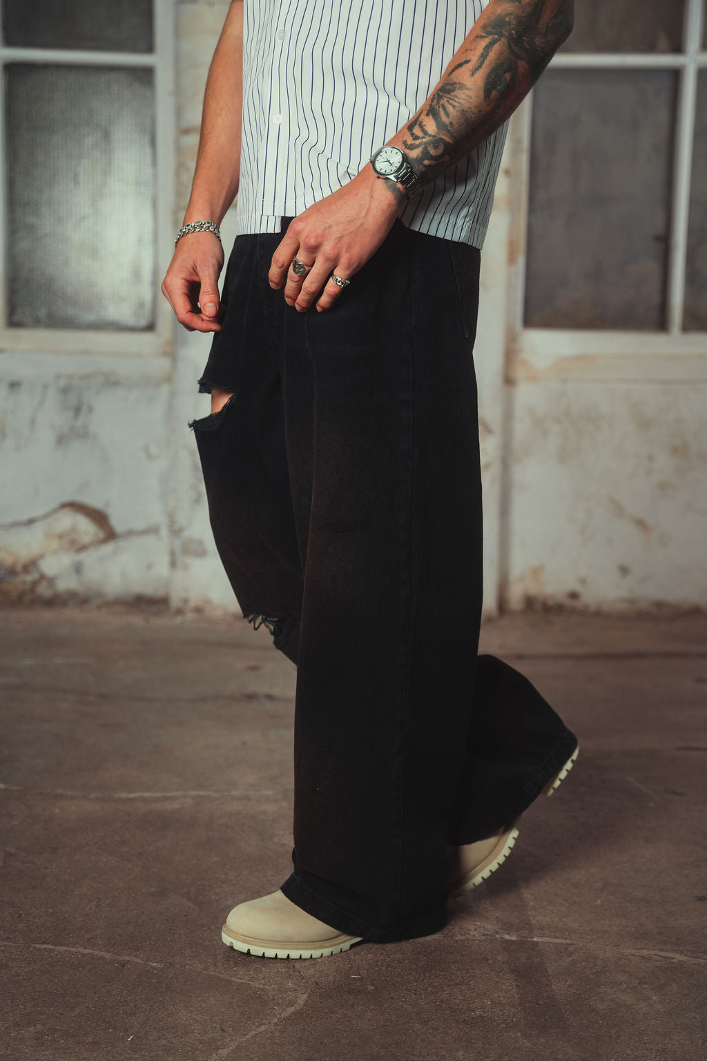 Wade Denim Ripped Jeans Black