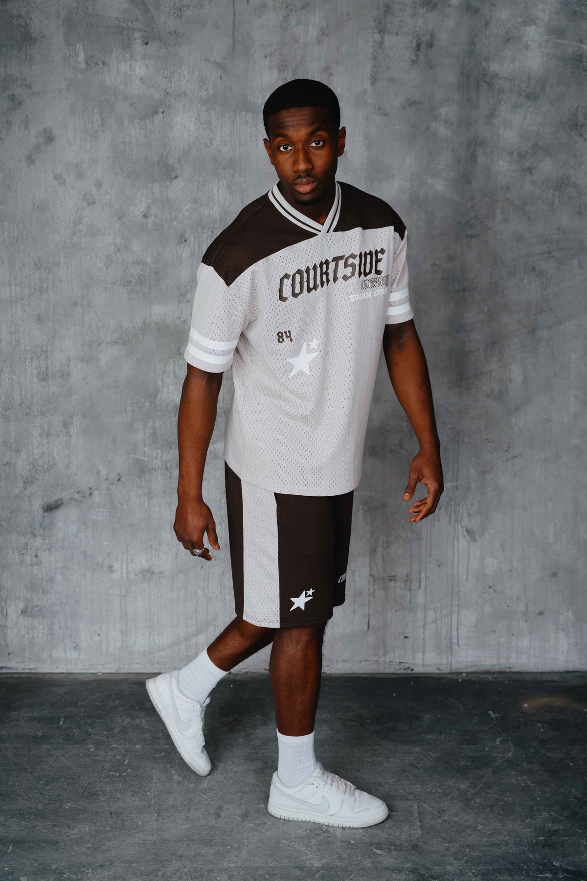 Stanford Mesh Tee Grey/Brown
