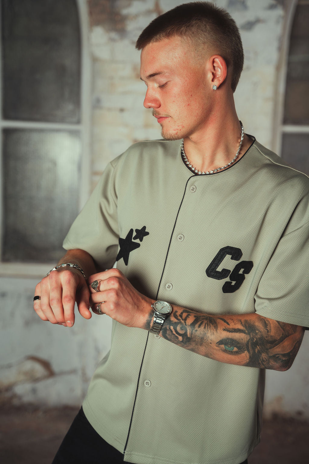 Bison Baseball Mesh Jersey Sand