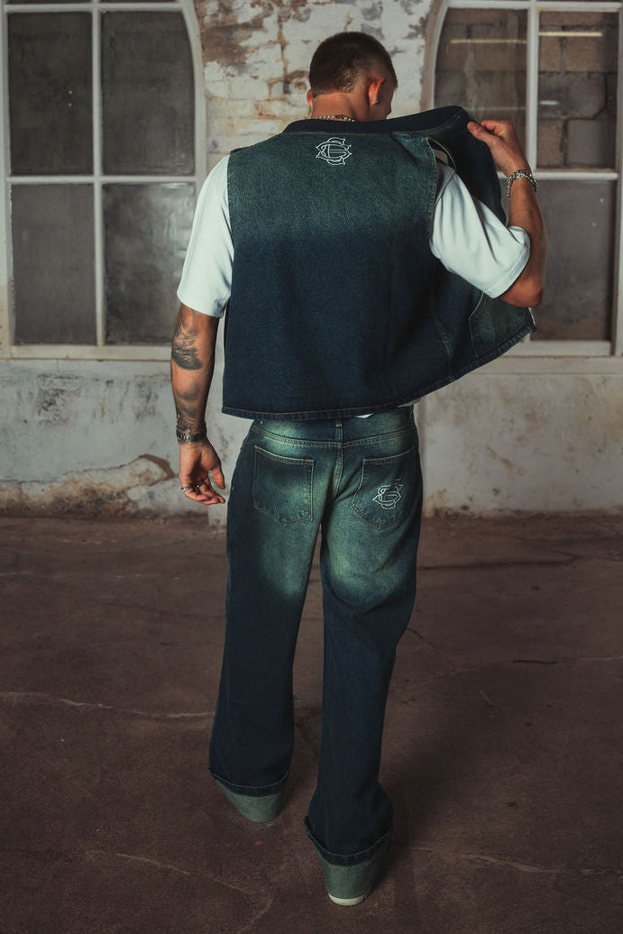 Amie Denim Gilet Washed Blue