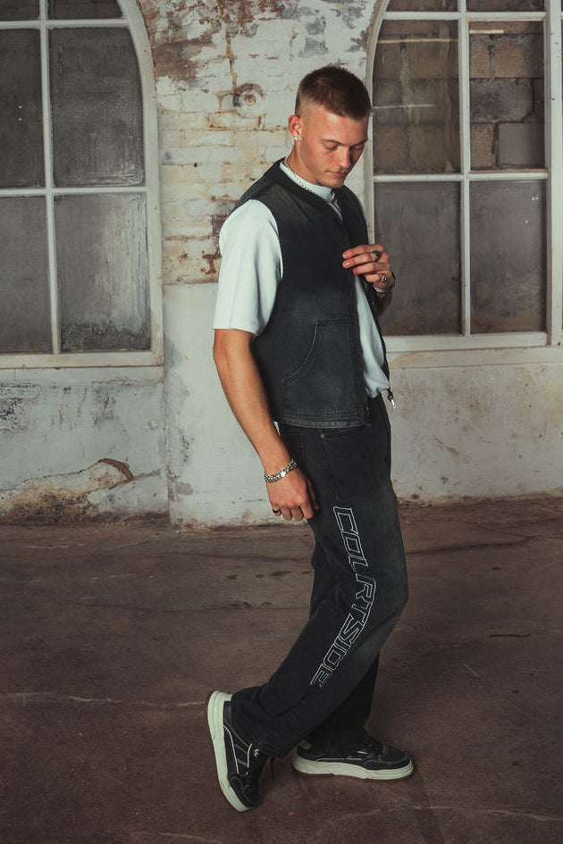 Amie Denim Gilet Washed Black