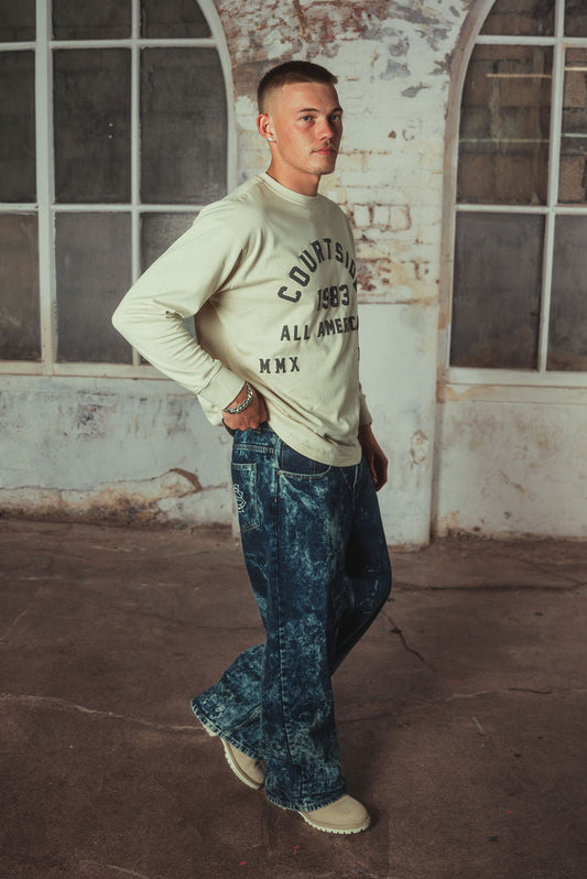 Embry Denim Jeans Acid Washed Blue