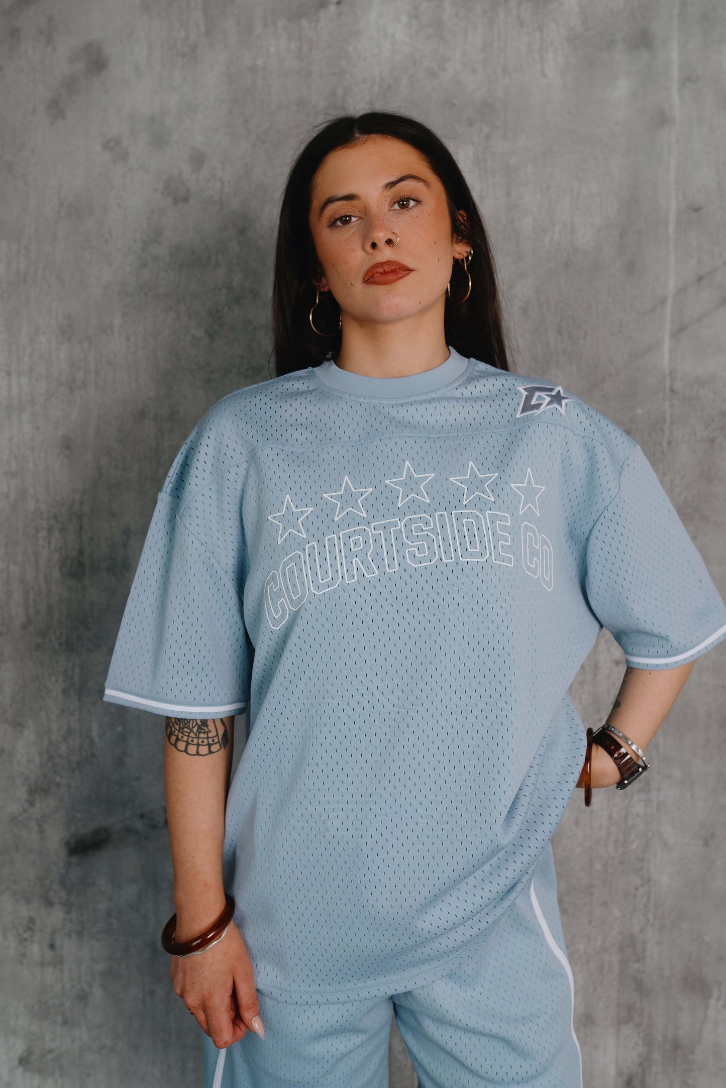 Blake Mesh Tee Blue