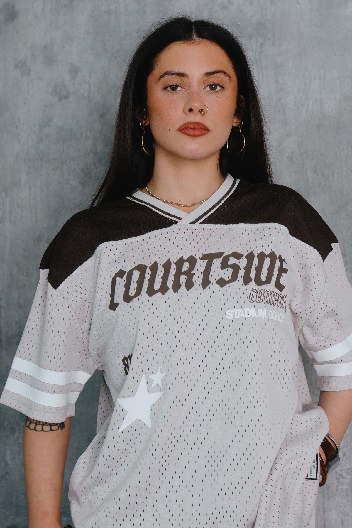 Stanford Mesh Tee Grey/Brown