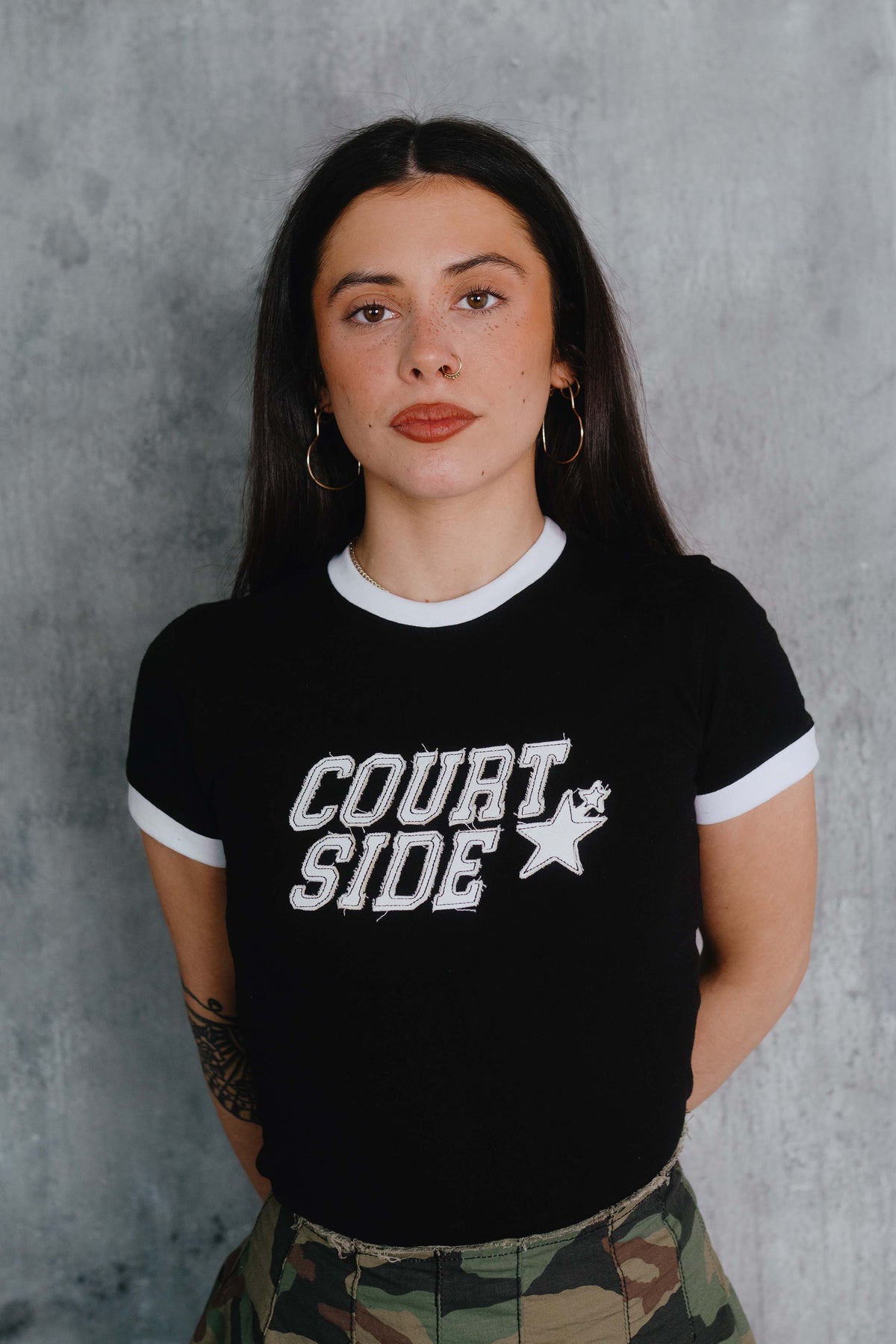 Ringer Tee Black