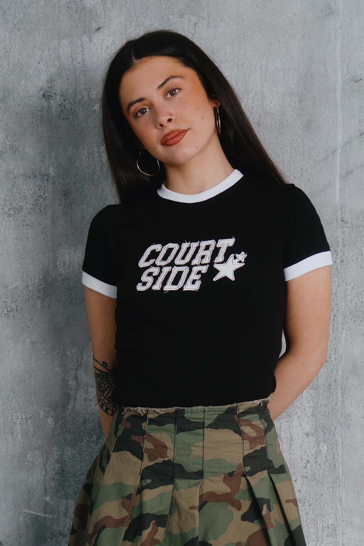 Ringer Tee Black