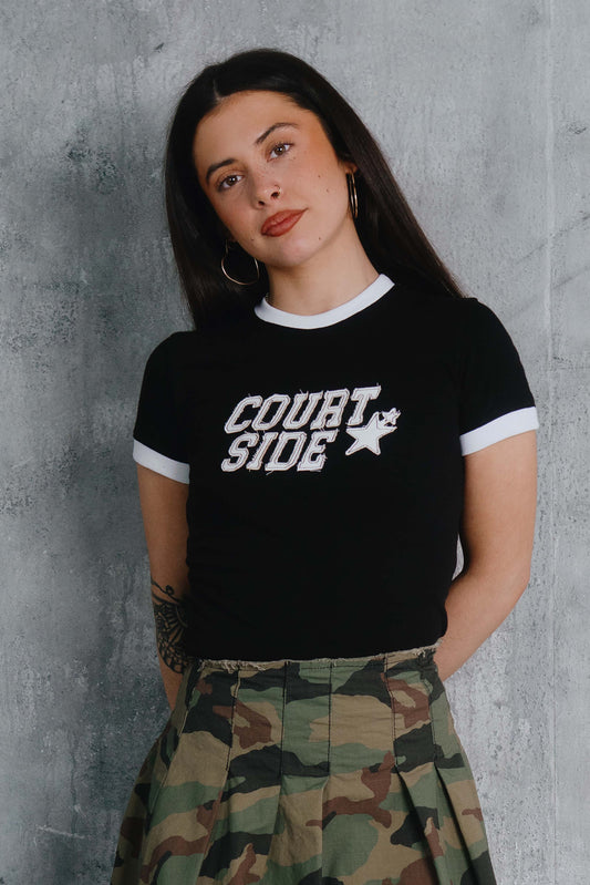 Ringer Tee Black