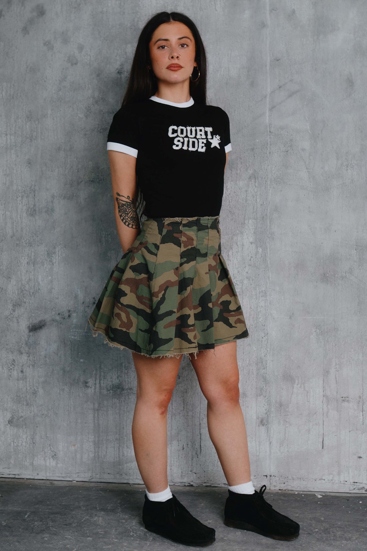 Ringer Tee Black