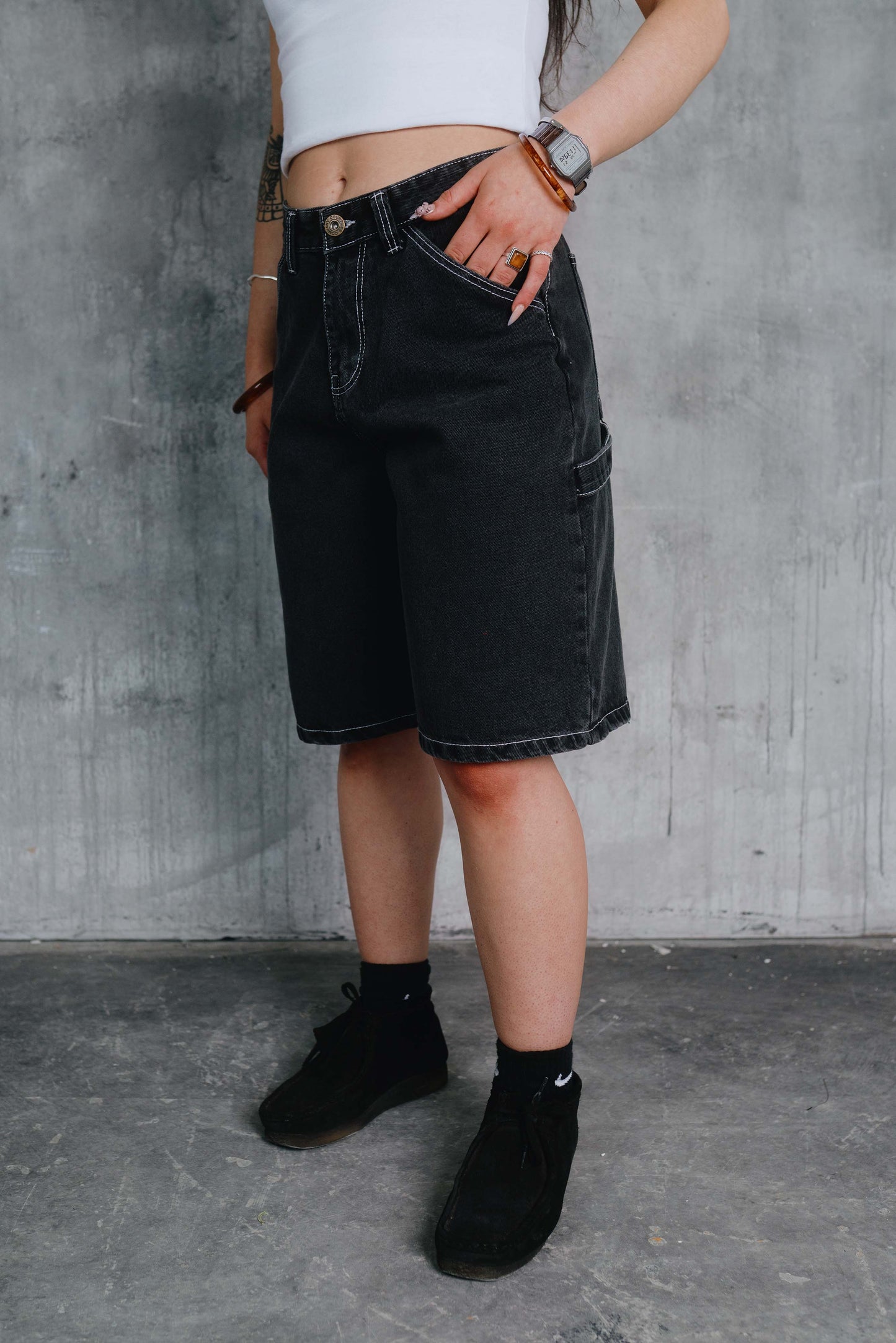Jennings Denim Jorts Black